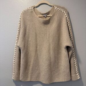 J.Jill Pure Jill Womenn's-XL(Petite) Hand-Stitched Details Boat-Neck Sweater $99